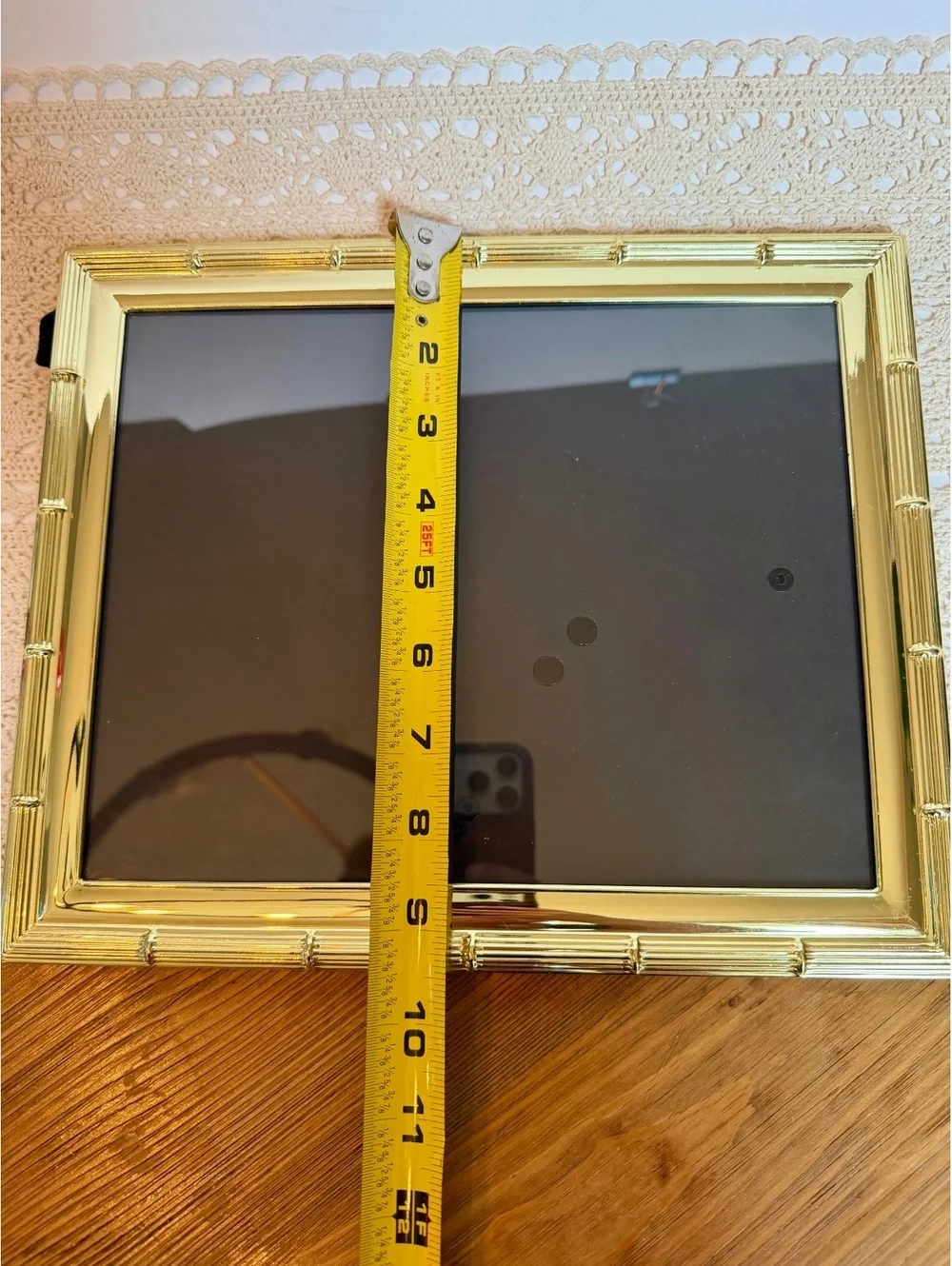 Vintage Burnes of BostoGold Bamboo Picture Frame 8x10 Brass Look